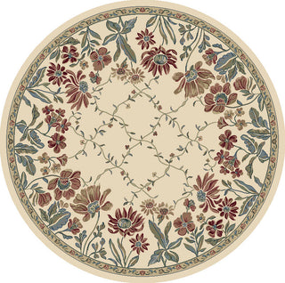 Dynamic Rugs Ancient Garden 57084 Ivory Area Rug Round Shot