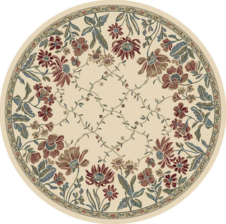 Dynamic Rugs Ancient Garden 57084 Ivory Area Rug Round Image