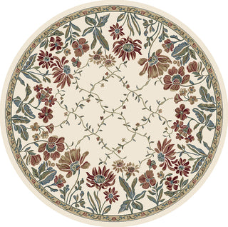 Dynamic Rugs Ancient Garden 57084 Ivory Area Rug Round Image