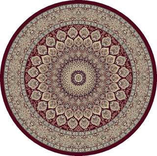 Dynamic Rugs Ancient Garden 57090 Red Area Rug Round Shot