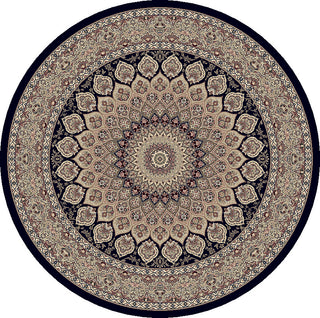 Dynamic Rugs Ancient Garden 57090 Navy Area Rug Round Image