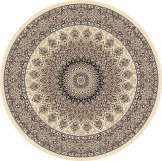 Dynamic Rugs Ancient Garden 57090 Ivory Area Rug Round Shot