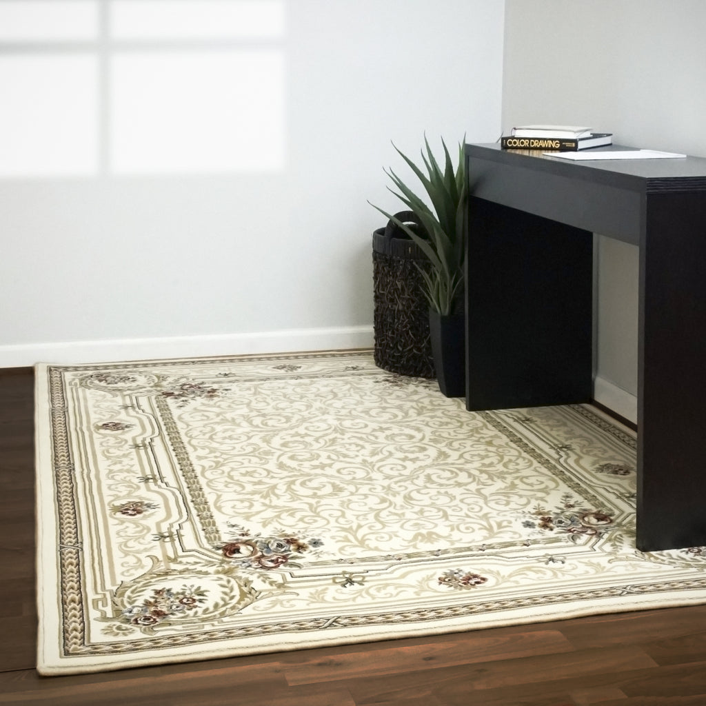 Dynamic Rugs Ancient Garden 57091 Ivory Area Rug Lifestyle Image Feature