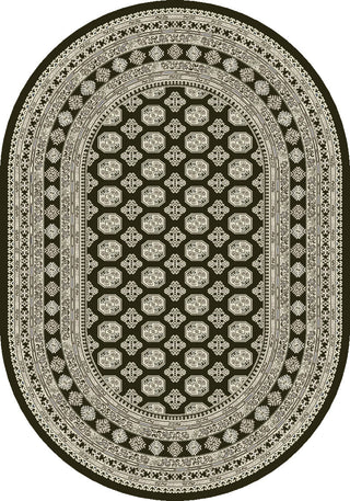 Dynamic Rugs Ancient Garden 57102 Charcoal/Silver Area Rug Oval Shot