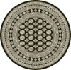 Dynamic Rugs Ancient Garden 57102 Charcoal/Silver Area Rug Round Shot