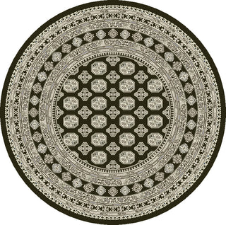 Dynamic Rugs Ancient Garden 57102 Charcoal/Silver Area Rug Round Shot