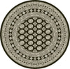 Dynamic Rugs Ancient Garden 57102 Charcoal/Silver Area Rug Round Image