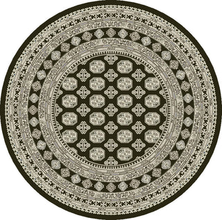 Dynamic Rugs Ancient Garden 57102 Charcoal/Silver Area Rug Round Image