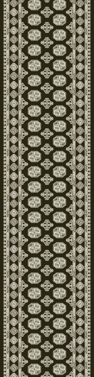 Dynamic Rugs Ancient Garden 57102 Charcoal/Silver Area Rug Roll Runner Image