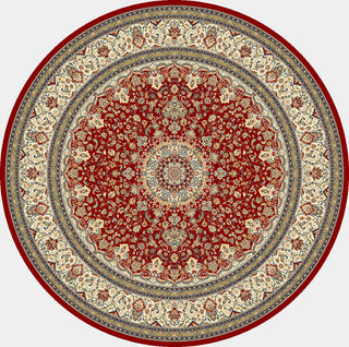 Dynamic Rugs Ancient Garden 57119 Red/Ivory Area Rug Round Shot