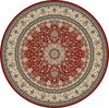 Dynamic Rugs Ancient Garden 57119 Red/Ivory Area Rug Round Image