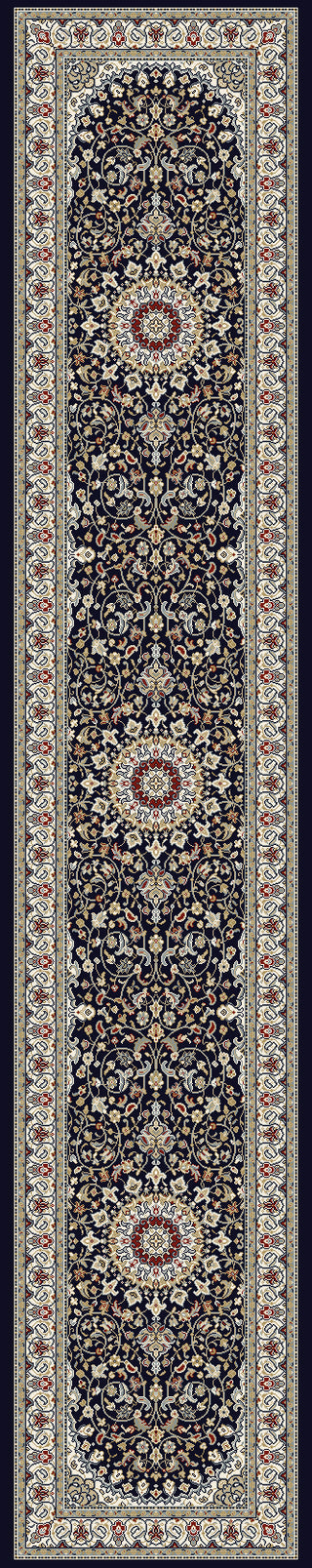 Dynamic Rugs Ancient Garden 57119 Blue/Ivory Area Rug Finished Runner Image