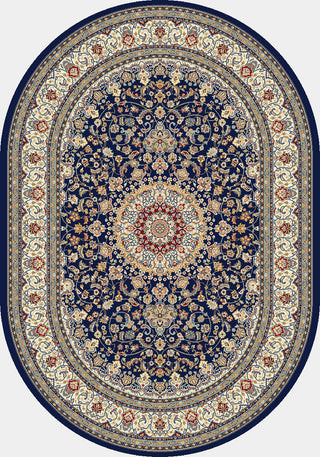 Dynamic Rugs Ancient Garden 57119 Blue/Ivory Area Rug Oval Shot