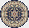 Dynamic Rugs Ancient Garden 57119 Blue/Ivory Area Rug Round Shot