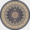 Dynamic Rugs Ancient Garden 57119 Blue/Ivory Area Rug Round Shot