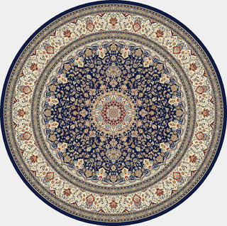 Dynamic Rugs Ancient Garden 57119 Blue/Ivory Area Rug Round Shot