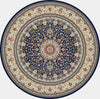 Dynamic Rugs Ancient Garden 57119 Blue/Ivory Area Rug Round Image