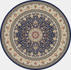 Dynamic Rugs Ancient Garden 57119 Blue/Ivory Area Rug Round Image