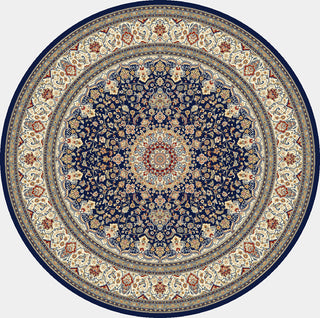 Dynamic Rugs Ancient Garden 57119 Blue/Ivory Area Rug Round Image