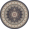 Dynamic Rugs Ancient Garden 57119 Blue/Ivory Area Rug Round Image