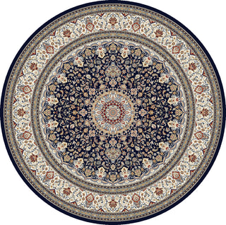 Dynamic Rugs Ancient Garden 57119 Blue/Ivory Area Rug Round Image