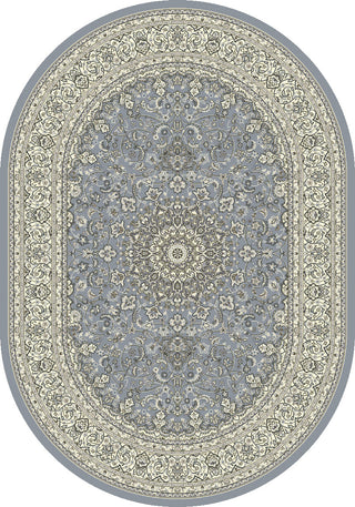 Dynamic Rugs Ancient Garden 57119 Steel Blue/Cream Area Rug Oval Shot