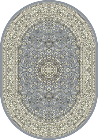 Dynamic Rugs Ancient Garden 57119 Steel Blue/Cream Area Rug Oval Image