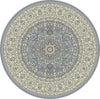Dynamic Rugs Ancient Garden 57119 Steel Blue/Cream Area Rug Round Shot