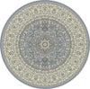 Dynamic Rugs Ancient Garden 57119 Steel Blue/Cream Area Rug Round Image