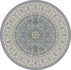 Dynamic Rugs Ancient Garden 57119 Steel Blue/Cream Area Rug Round Image