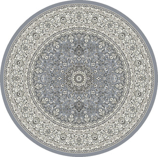 Dynamic Rugs Ancient Garden 57119 Steel Blue/Cream Area Rug Round Image