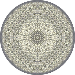 Dynamic Rugs Ancient Garden 57119 Grey/Cream Area Rug Round Shot