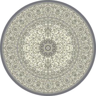 Dynamic Rugs Ancient Garden 57119 Grey/Cream Area Rug Round Image