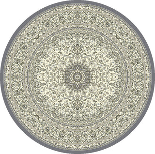 Dynamic Rugs Ancient Garden 57119 Cream/Grey Area Rug Round Image