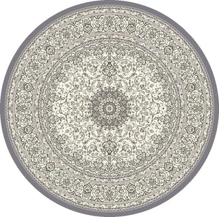 Dynamic Rugs Ancient Garden 57119 Cream/Grey Area Rug Round Image