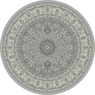 Dynamic Rugs Ancient Garden 57119 Soft Grey/Cream Area Rug Round Shot