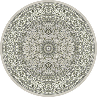 Dynamic Rugs Ancient Garden 57119 Soft Grey/Cream Area Rug Round Image