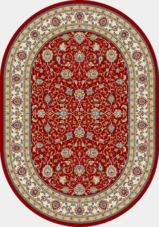 Dynamic Rugs Ancient Garden 57120 Red/Ivory Area Rug Oval Shot