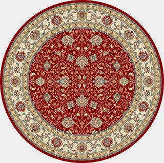 Dynamic Rugs Ancient Garden 57120 Red/Ivory Area Rug Round Shot