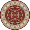 Dynamic Rugs Ancient Garden 57120 Red/Ivory Area Rug Round Image