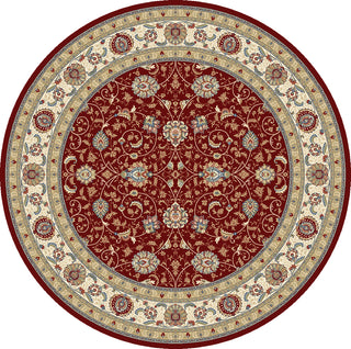 Dynamic Rugs Ancient Garden 57120 Red/Ivory Area Rug Round Image