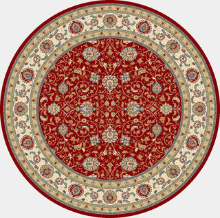 Dynamic Rugs Ancient Garden 57120 Red/Ivory Area Rug Round Image