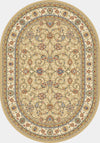 Dynamic Rugs Ancient Garden 57120 Light Gold/Ivory Area Rug Oval Shot