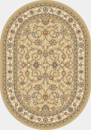 Dynamic Rugs Ancient Garden 57120 Light Gold/Ivory Area Rug Oval Image