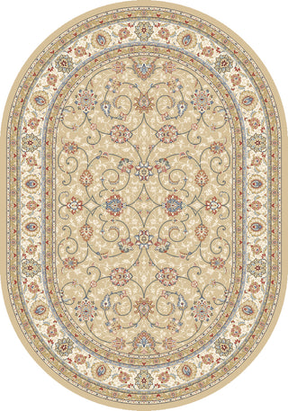 Dynamic Rugs Ancient Garden 57120 Light Gold/Ivory Area Rug Oval Image