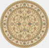 Dynamic Rugs Ancient Garden 57120 Light Gold/Ivory Area Rug Round Shot