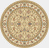 Dynamic Rugs Ancient Garden 57120 Light Gold/Ivory Area Rug Round Shot