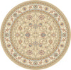Dynamic Rugs Ancient Garden 57120 Light Gold/Ivory Area Rug Round Image