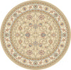 Dynamic Rugs Ancient Garden 57120 Light Gold/Ivory Area Rug Round Image