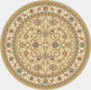Dynamic Rugs Ancient Garden 57120 Light Gold/Ivory Area Rug Round Image